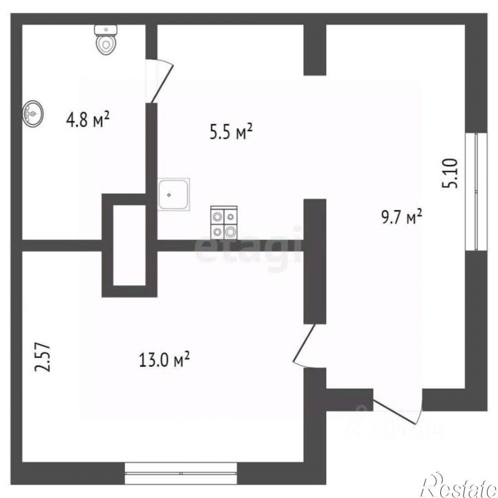 1-комн квартира ул Кирова, 134,  д. 134