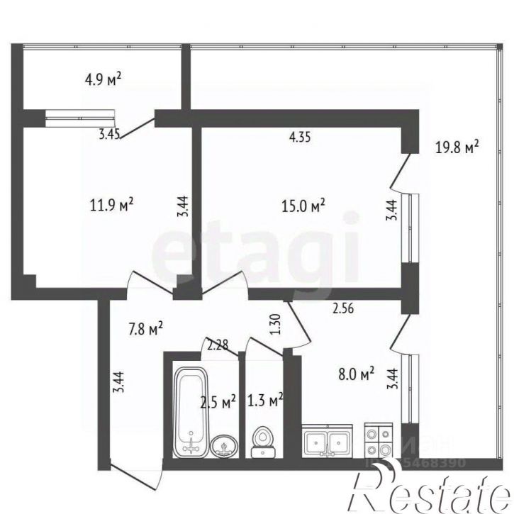 2-комн квартира улица Найдёнова, 31,  д. 31