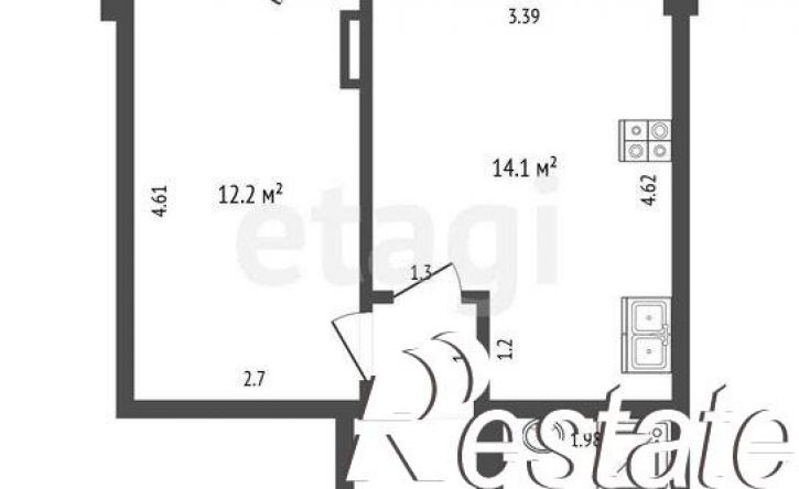 1-комн квартира улица Кирова, 155А к2,  д. 155А к2