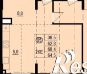 2-комн, 68 кв м, этаж 2/9 Южнобережное шоссе, 24А